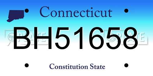 BH51658 Connecticut License Plate