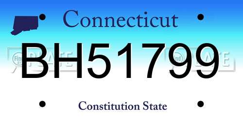 BH51799 Connecticut License Plate