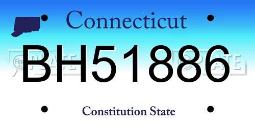 BH51886 Connecticut License Plate