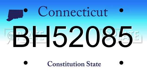 BH52085 Connecticut License Plate