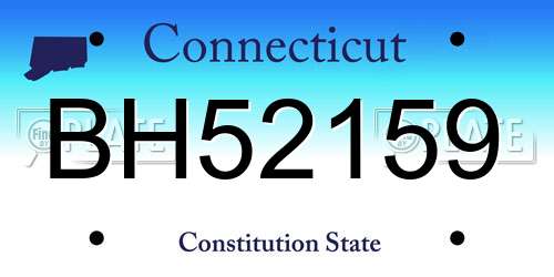 BH52159 Connecticut License Plate