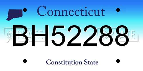 BH52288 Connecticut License Plate