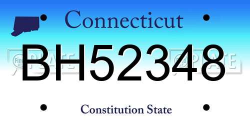 BH52348 Connecticut License Plate