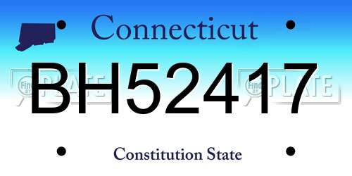 BH52417 Connecticut License Plate