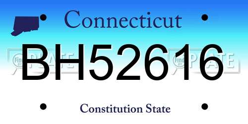 BH52616 Connecticut License Plate