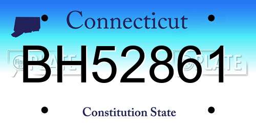 BH52861 Connecticut License Plate