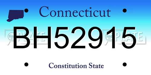 BH52915 Connecticut License Plate