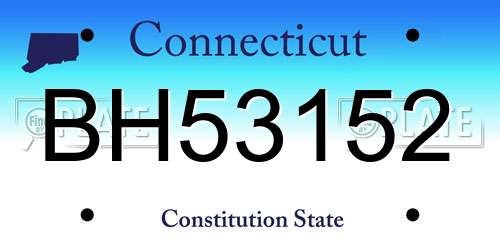 BH53152 Connecticut License Plate