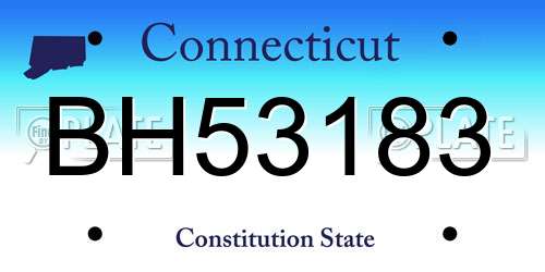 BH53183 Connecticut License Plate