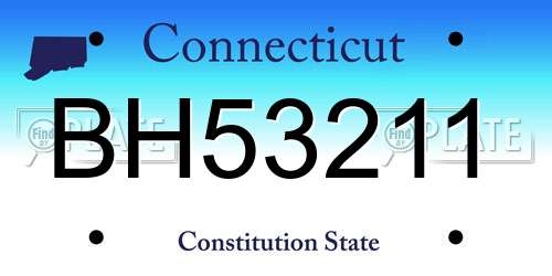 BH53211 Connecticut License Plate