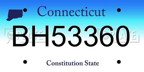 BH53360 Connecticut License Plate