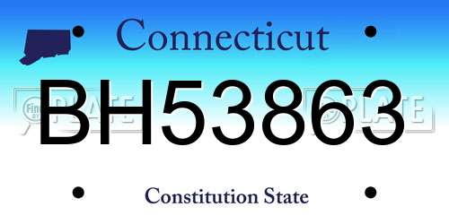 BH53863 Connecticut License Plate