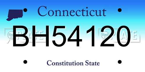 BH54120 Connecticut License Plate