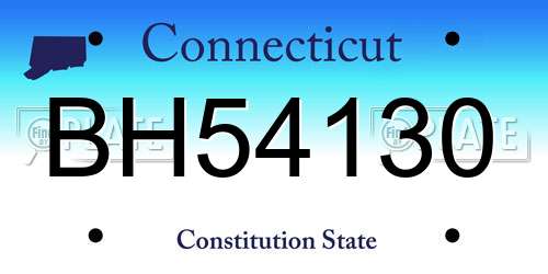 BH54130 Connecticut License Plate