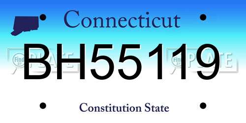 BH55119 Connecticut License Plate
