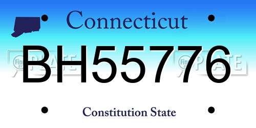 BH55776 Connecticut License Plate