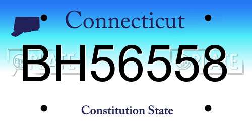 BH56558 Connecticut License Plate