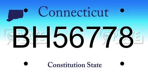 BH56778 Connecticut License Plate
