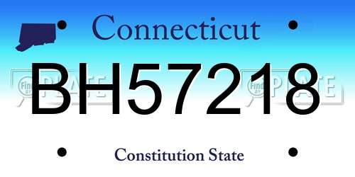 BH57218 Connecticut License Plate