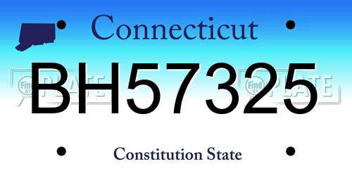 BH57325 Connecticut License Plate