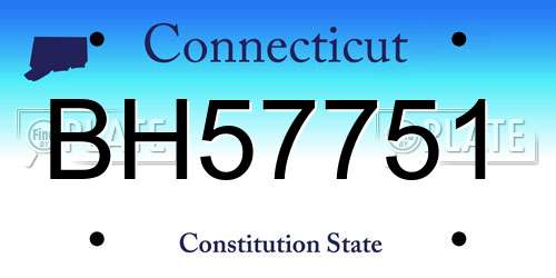 BH57751 Connecticut License Plate