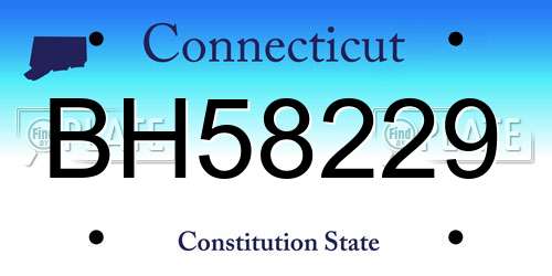 BH58229 Connecticut License Plate