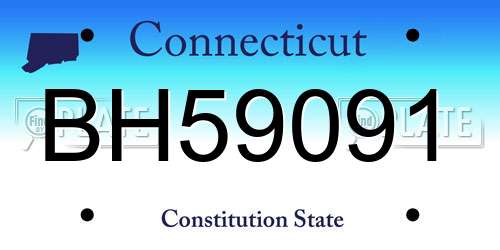 BH59091 Connecticut License Plate