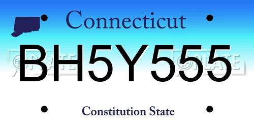BH5Y555 Connecticut License Plate