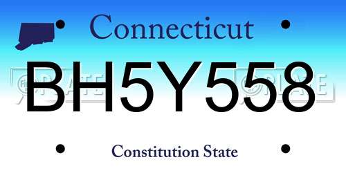BH5Y558 Connecticut License Plate