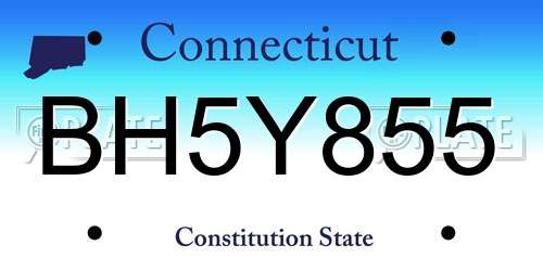 BH5Y855 Connecticut License Plate