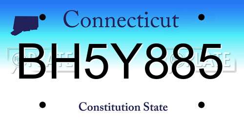 BH5Y885 Connecticut License Plate