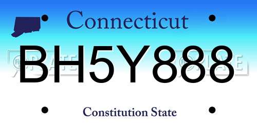 BH5Y888 Connecticut License Plate