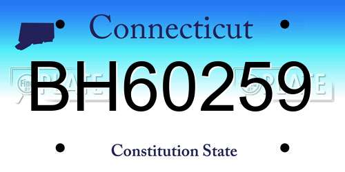 BH60259 Connecticut License Plate