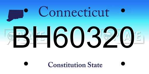 BH60320 Connecticut License Plate
