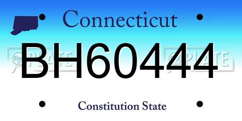 BH60444 Connecticut License Plate