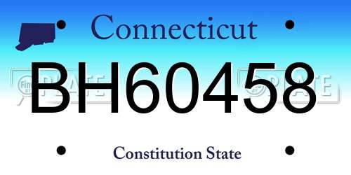 BH60458 Connecticut License Plate