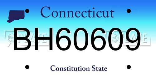 BH60609 Connecticut License Plate