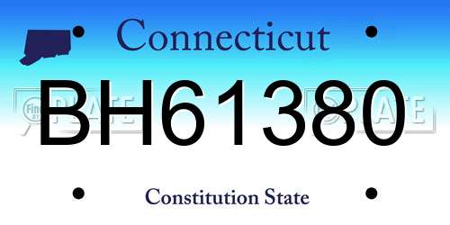 BH61380 Connecticut License Plate
