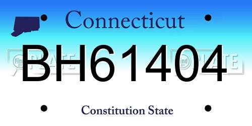 BH61404 Connecticut License Plate