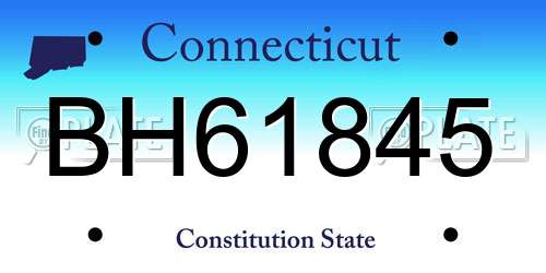 BH61845 Connecticut License Plate