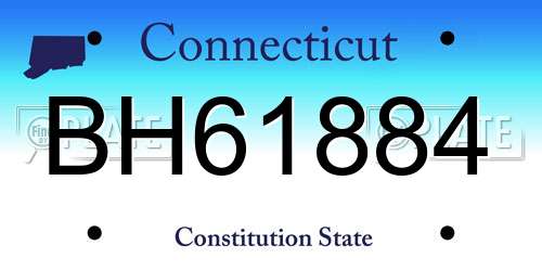 BH61884 Connecticut License Plate