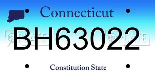 BH63022 Connecticut License Plate