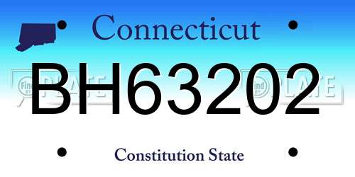 BH63202 Connecticut License Plate