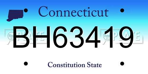 BH63419 Connecticut License Plate
