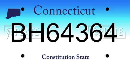 BH64364 Connecticut License Plate