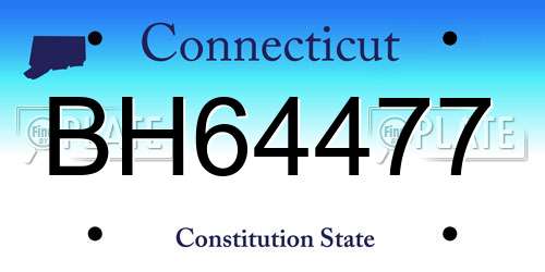 BH64477 Connecticut License Plate