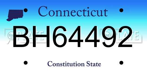 BH64492 Connecticut License Plate