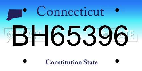 BH65396 Connecticut License Plate
