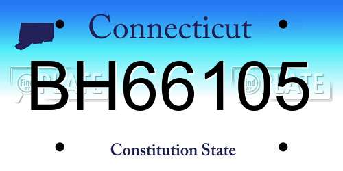 BH66105 Connecticut License Plate
