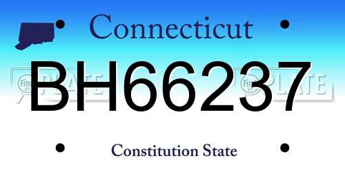 BH66237 Connecticut License Plate